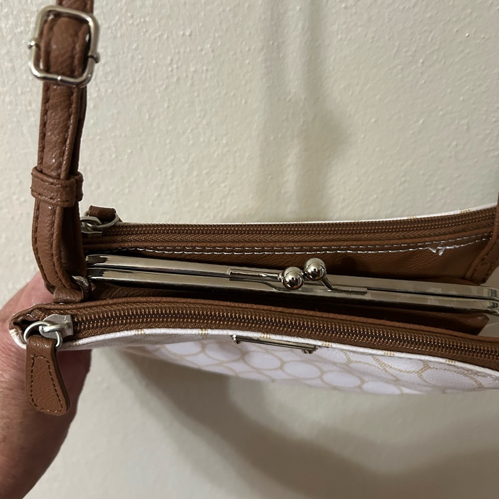 White and beige Crossbody handbag by NineWest - Picture 3 of 12